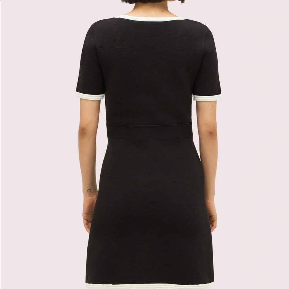 $398 Kate Spade RARE Patch Pocket Dress NWT Large, Black w/ White Trim - Picture 7 of 7